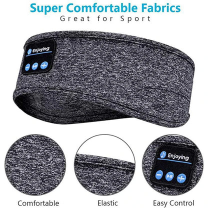 Wireless Bluetooth 5.0 Earphone Sleeping Band Music Headphones Soft Elastic Comfortable Eye Mask Sleep Headset for Side Sleeper