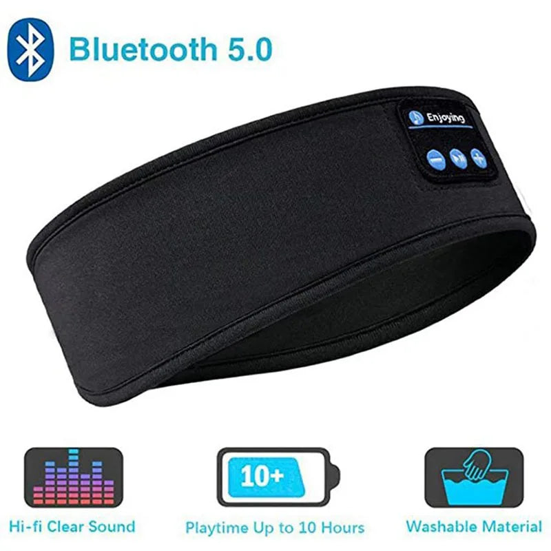 Wireless Bluetooth 5.0 Earphone Sleeping Band Music Headphones Soft Elastic Comfortable Eye Mask Sleep Headset for Side Sleeper