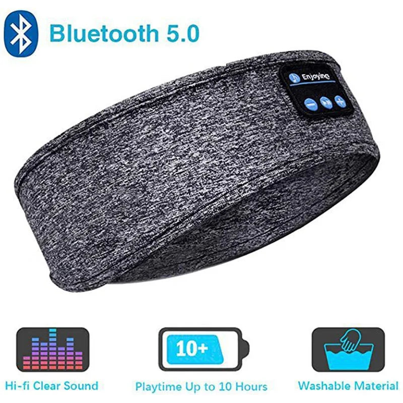Wireless Bluetooth 5.0 Earphone Sleeping Band Music Headphones Soft Elastic Comfortable Eye Mask Sleep Headset for Side Sleeper