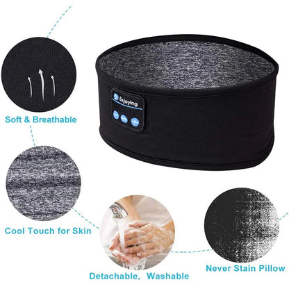 Wireless Bluetooth 5.0 Earphone Sleeping Band Music Headphones Soft Elastic Comfortable Eye Mask Sleep Headset for Side Sleeper